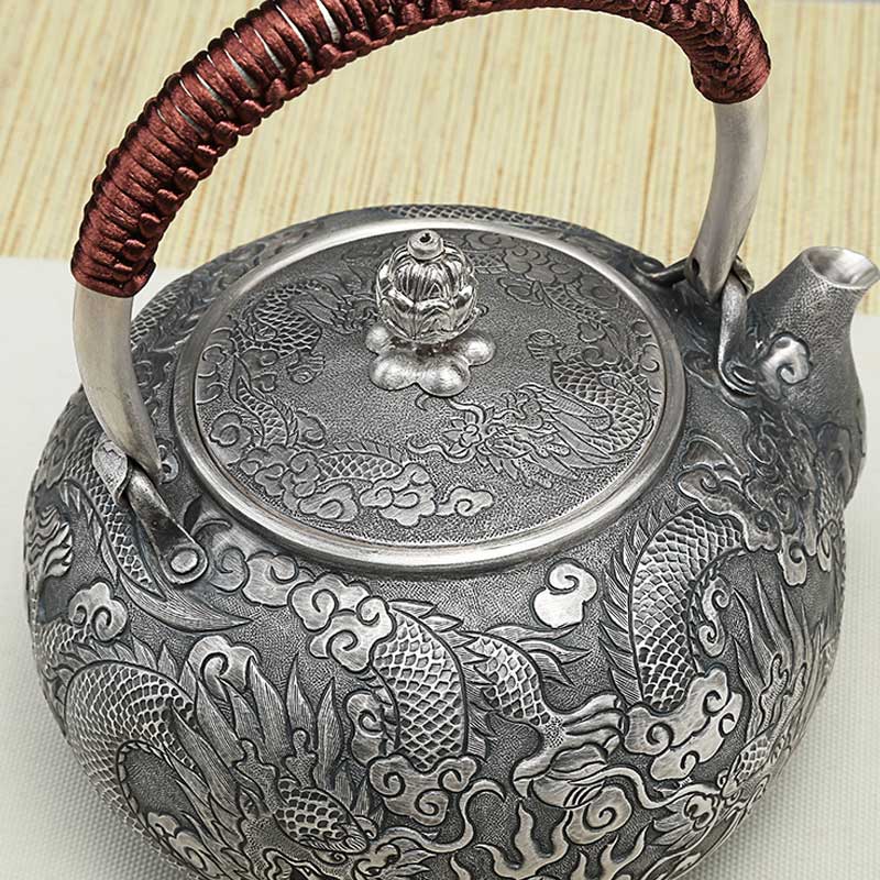 Old Burn Crafted Silver Teapot and Water Kettle
