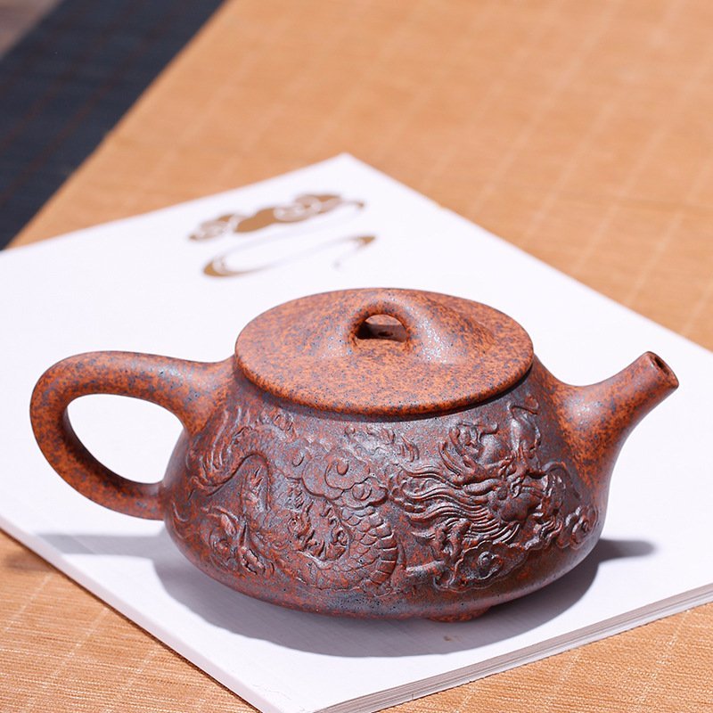 Dragon Pattern Purple Zisha Clay Kung Fu Yixing Teapot