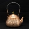 Japanese Yakkan Red Copper Engraved Teapot