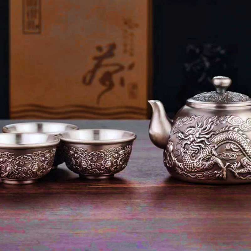 Dragon Embossed Kung Fu Tea Set