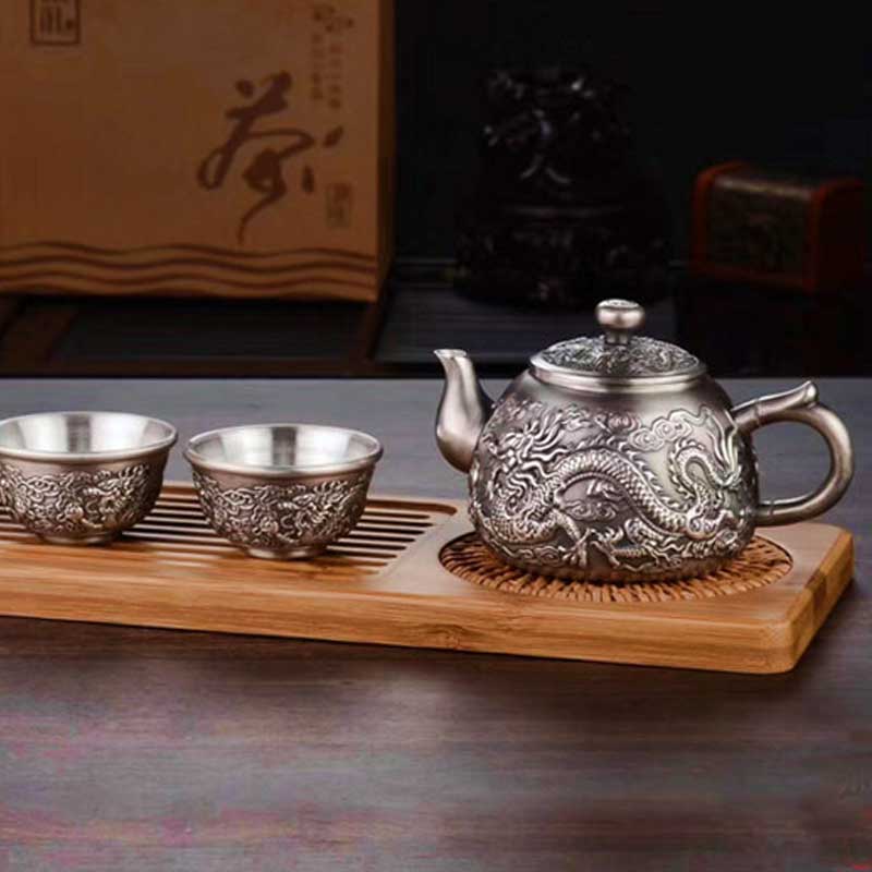 Elaborate-Dragon-Embossed-Pure-Silver-Kung-Fu-Tea-Set09