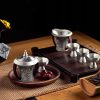 Zen Vintage Relief Silver Tea Set