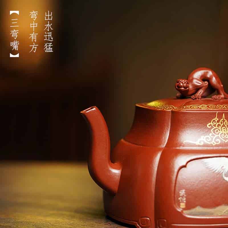 Painted Teapot With Sculptured Lid